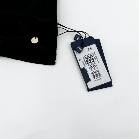 Armani Jeans Stole Black Logo Knit Floral Embroidered Italy Women's NEW $140 - Picture 2 of 4